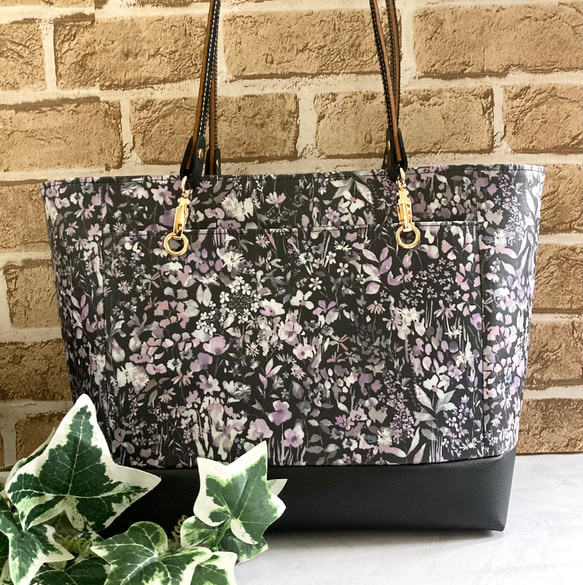 【coconobi様オーダーページNO2リバティラミネート　外ポケット付きトートバッグ&ポーチバッグサイズアップ　        Ω 人気・おすすめ｜使いやすい・旅行におすすめ 品質保証 全国発送 日本国内発送・最短翌日お届け