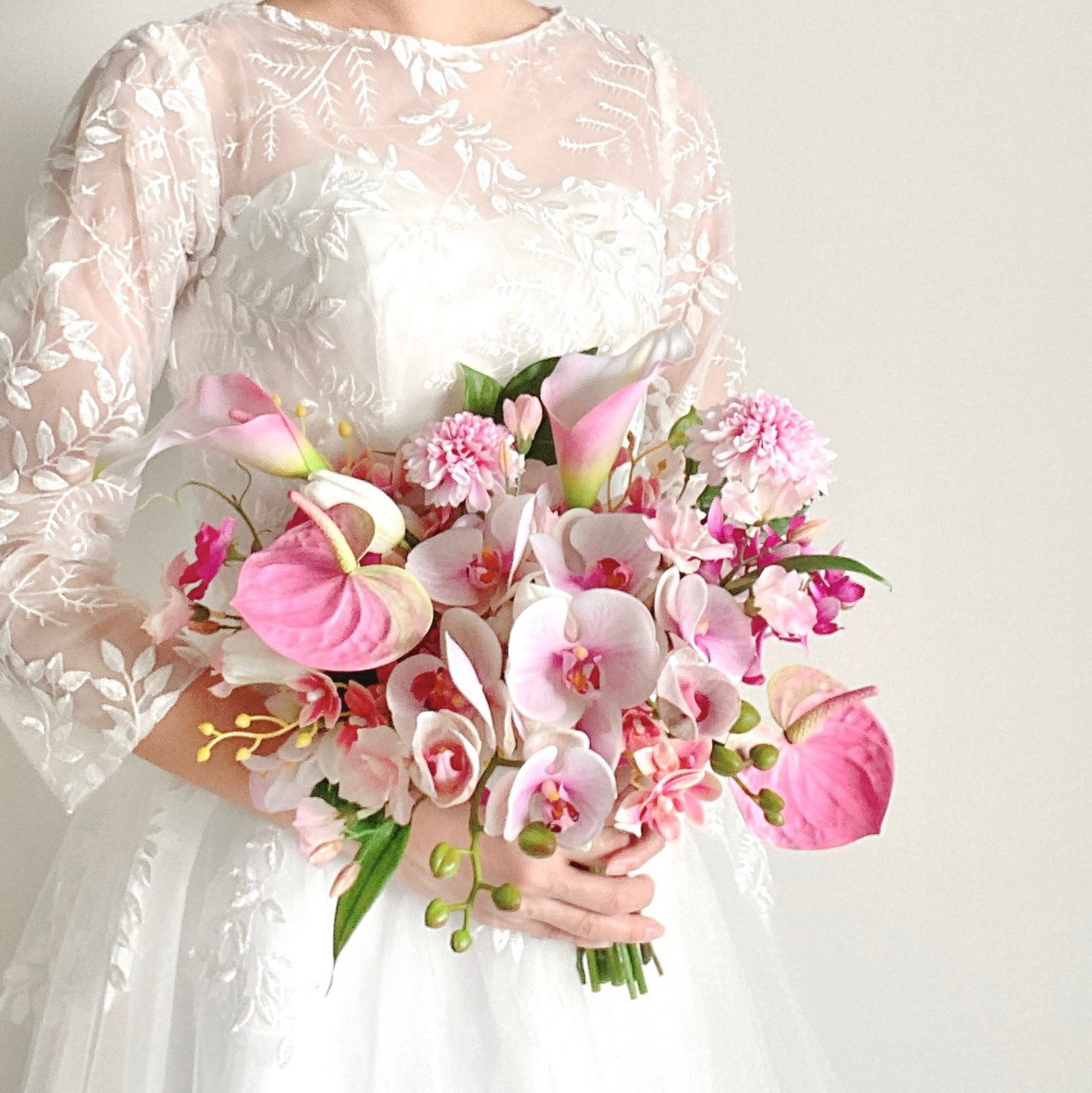 胡蝶蘭のウェディングブーケ【結婚式/ウェディング/リゾート婚