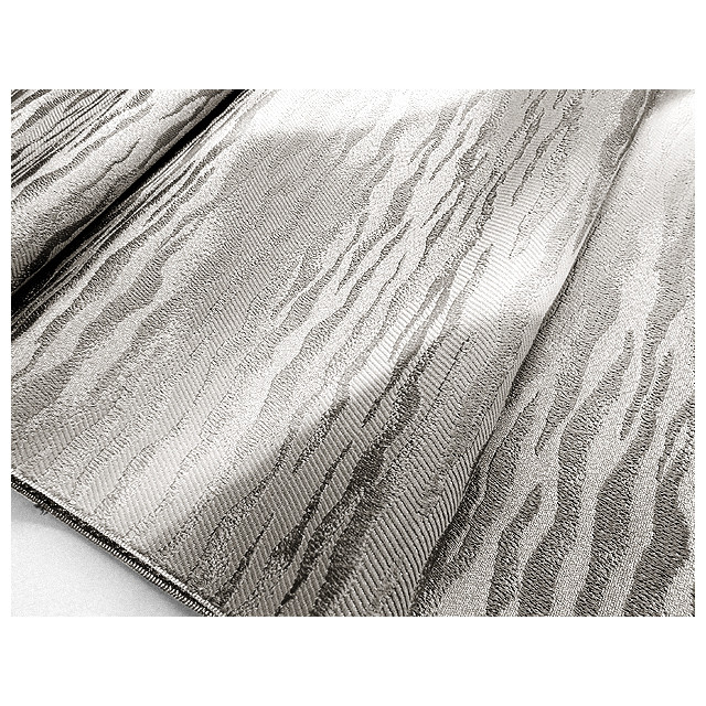 袋帯（雲霞地紋うねりボカシ染）（赤味グレー色）