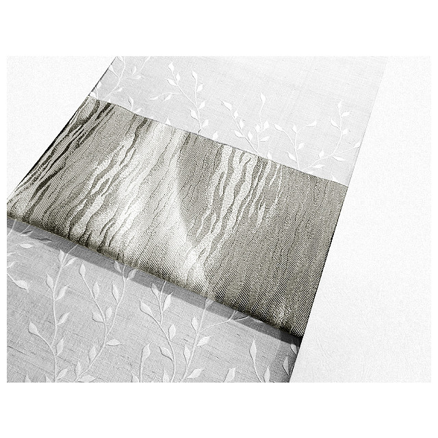 袋帯（雲霞地紋うねりボカシ染）（赤味グレー色）