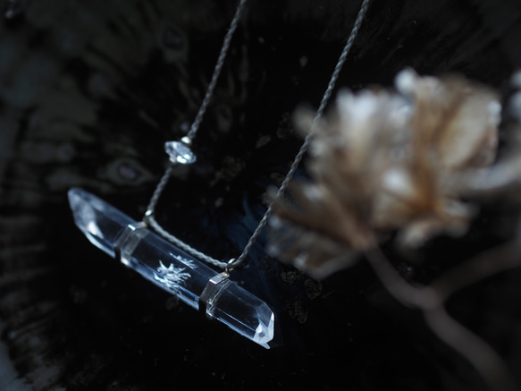 titanium in quartz silver necklace (tenge) 9枚目の画像