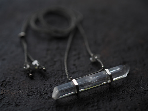 titanium in quartz silver necklace (tenge) 12枚目の画像