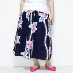 OKINAWA SKIRT LONG -upcycled from unused summer KIMONO 第9張的照片