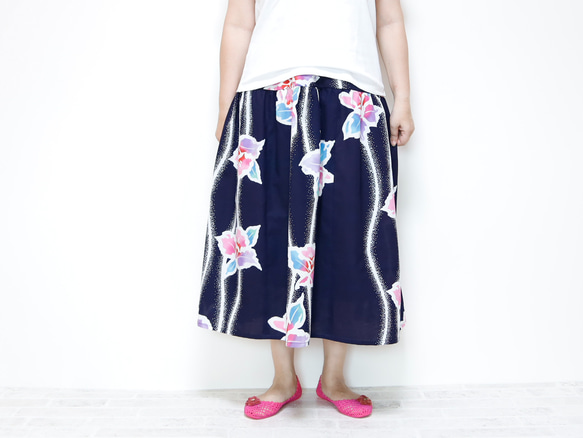 OKINAWA SKIRT LONG -upcycled from unused summer KIMONO 第11張的照片