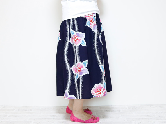 OKINAWA SKIRT LONG -upcycled from unused summer KIMONO 第13張的照片