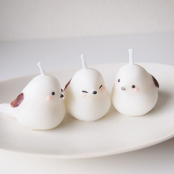 仲良しなシマエナガのろうそく 3枚目の画像