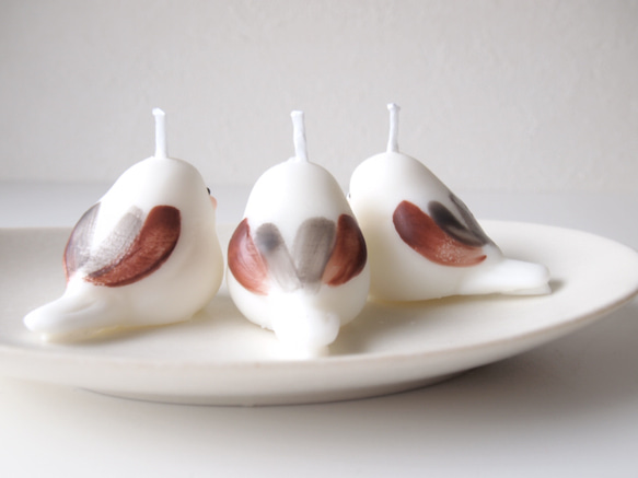 仲良しなシマエナガのろうそく 7枚目の画像