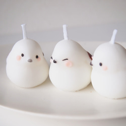 仲良しなシマエナガのろうそく 4枚目の画像