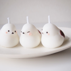 仲良しなシマエナガのろうそく 5枚目の画像