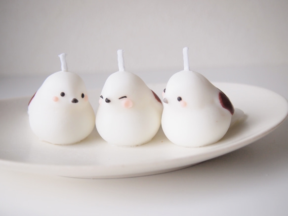 仲良しなシマエナガのろうそく 5枚目の画像