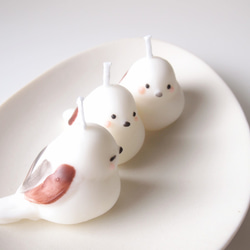 仲良しなシマエナガのろうそく 6枚目の画像