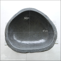 自然石 つくばい/L04 めだか鉢 睡蓮鉢 メダカ鉢 庭 金魚鉢 手水鉢 和風 ハス鉢 水盤 ガーデニング 47cm 7枚目の画像