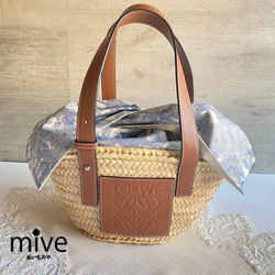 極美品★LOEWE　カゴバック　ネイビー ロエベのカゴバッグにぴったりなインナーバッグ（スモールサス柄