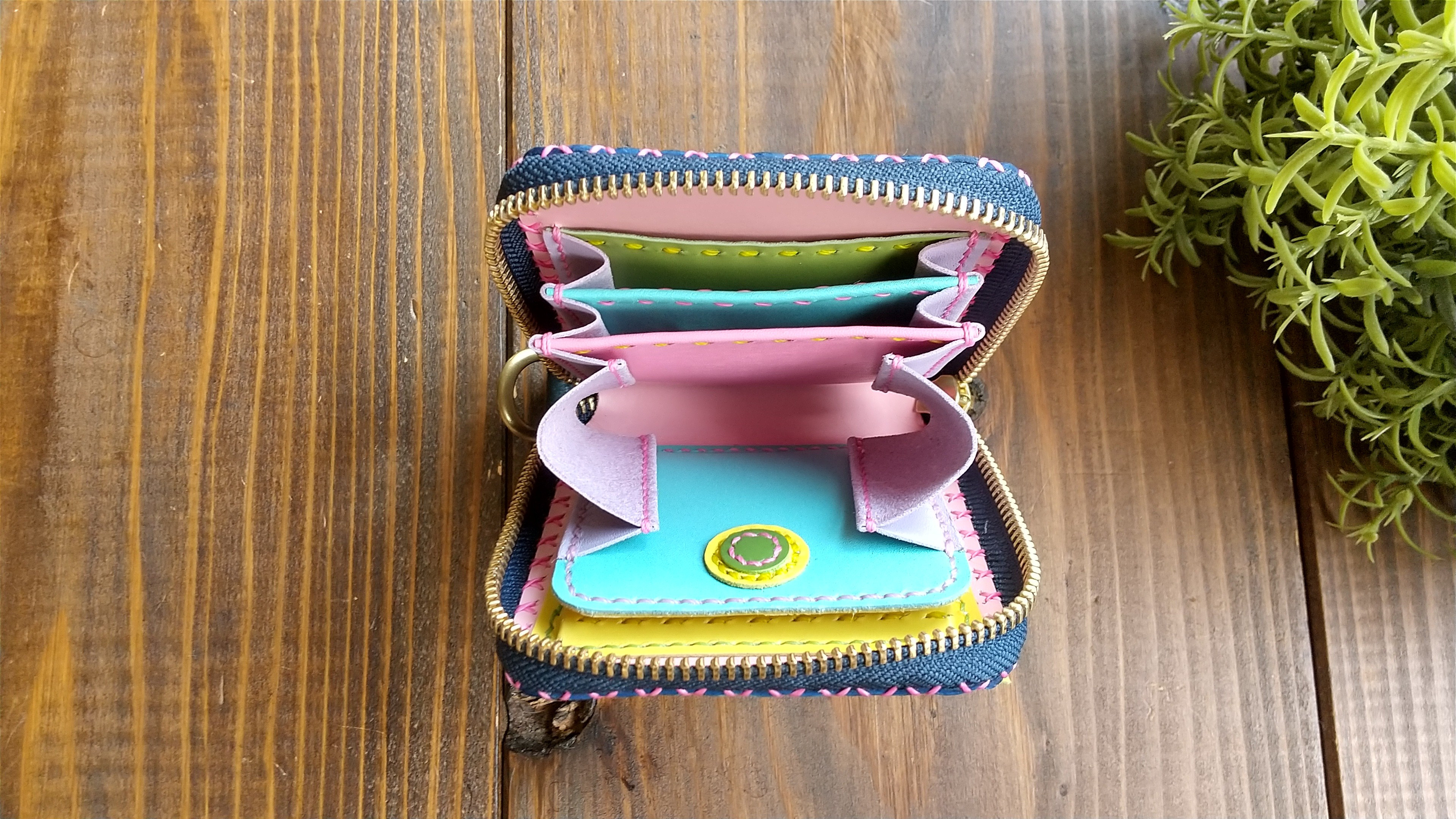 小さめのお財布　春の色