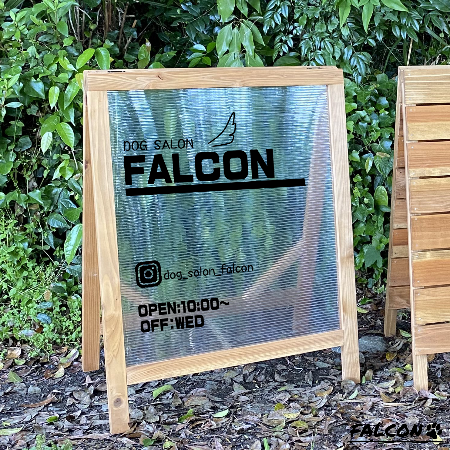 クリアーーーA型看板スリムタイプ　ウォルナットカラーver.