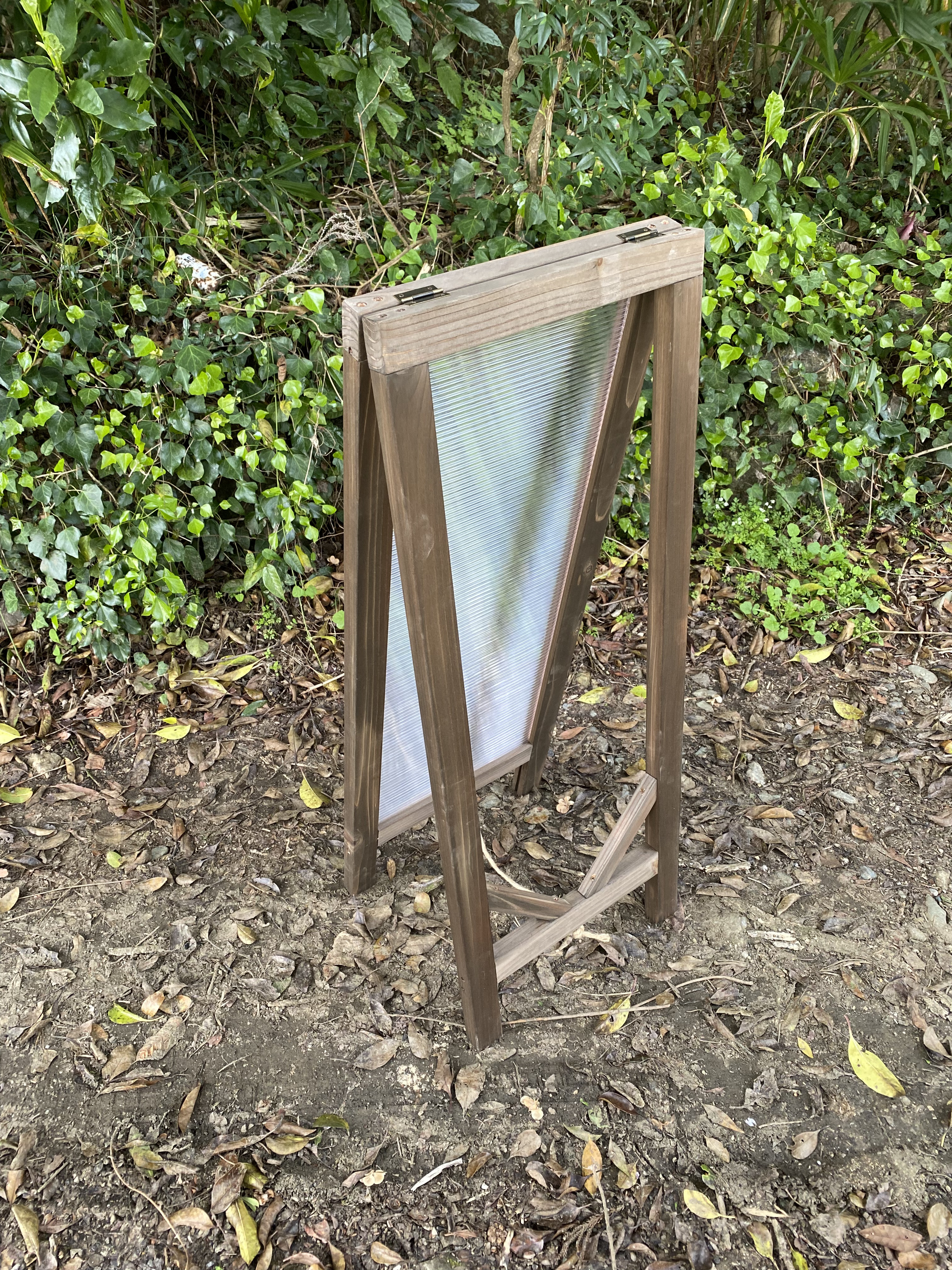 クリアーーーA型看板スリムタイプ　ウォルナットカラーver.