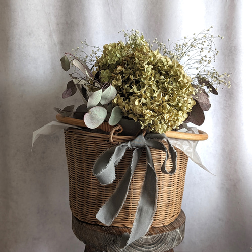 ユーカリとアナベル紫陽花　ドライフラワーセット　インテリア　スワッグ　花材にも ユーカリとアナベル紫陽花のドライフラワーセット スワッグ