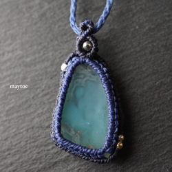 アクアプレーズ（天然グリーンカルセドニー）のマクラメネックレス