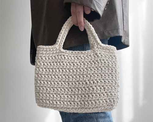 手編み かぎ針編み ニット ハンドバッグ ハンドバッグ okn_knitting