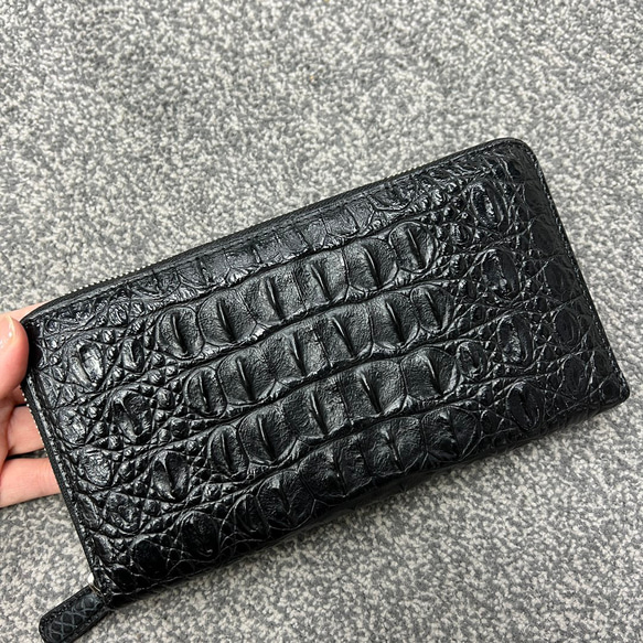 手作り クロコダイル レザー ワニ革 本革 長財布 財布 ワニ革 ビジネス  