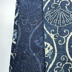 古布　木綿　型染め　扇子　扇　着物ほどき　藍染 4枚目の画像