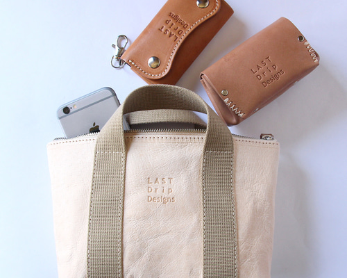 ZIP ポーチ S バッグインバッグ 豚革 レザー ヌメ革 本革 日々を刻む