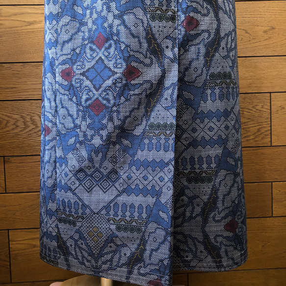 大島紬　ロングスカート　着物リメイク　母の日 2枚目の画像