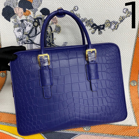 高級革 クロコダイル ビジネスバッグ ワニ革 腹革ショルダーバッグ  