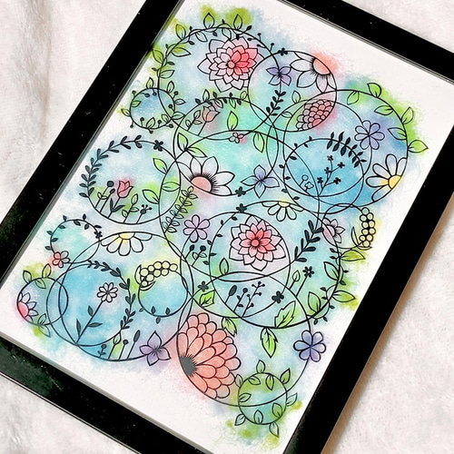 切り絵　4枚 切り絵】水面花 切り絵 ふわコロ《紗紀》 通販 17565195｜Creema(クリーマ)