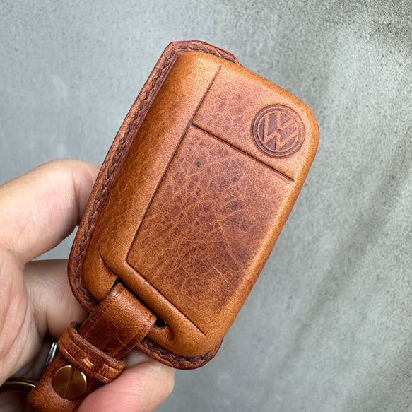 Volkswagen Wax Leather レザーキースーツキーケース革製品プレゼント オリジナルレザー 2枚目の画像