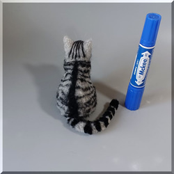 羊毛フェルト　猫　サバトラ猫さん　手のひらサイズ　サバトラ　ねこ　ネコ　猫フィギュア 11枚目の画像