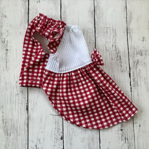 美品！familiar ギンガムチェック フリル袖ワンピース fit=scale-down,w=1200