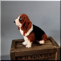 羊毛フェルト　犬　バセットハウンド　バセット・ハウンド　いぬ　イヌ　犬フィギュア 5枚目の画像