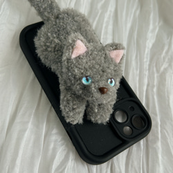 猫のスマホケース＊グレー＊ロシアンブルー＊iPhoneケース全機種対応 7枚目の画像