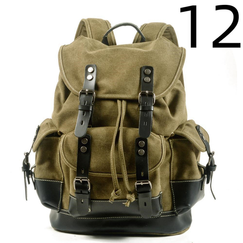 定価約9万★美品　CROOTS　キャンバスレザー　リュック　バックパック　帆布 レザーX 帆布・キャンバスリュックサック メンズ バックパック