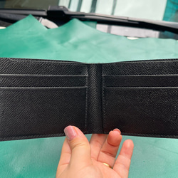 手縫いワニ革二つ折り財布（受注生産, 送料無料） 6枚目の画像