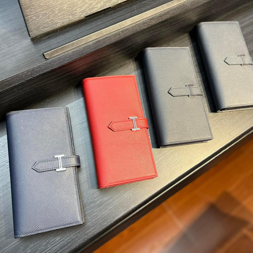 エプソム フランス産牛革長財布、ハンドメイド、手縫い、豊富なカラー 