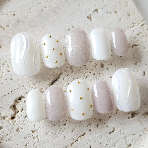 No.04】 ネイルチップ/ニュアンスネイル/ミラーネイル/うるうる