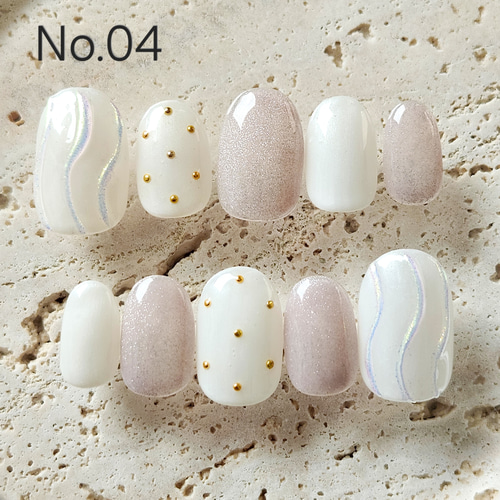 No.04】 ネイルチップ/ニュアンスネイル/ミラーネイル/うるうる