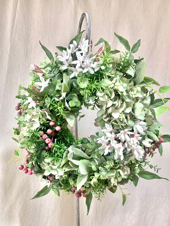 【紫陽花&羽衣ジャスミンのナチュラルリース】＊アーティシャルフラワー＊造花 【紫陽花&羽衣ジャスミンのナチュラルリース】＊アーティシャルフラワー＊造花 【紫陽花&羽衣ジャスミンのナチュラルリース】＊アーティシャルフラワー＊造花 S1514862227(11570円)