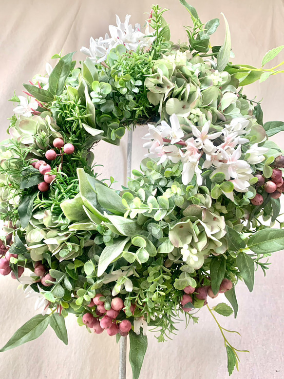 【紫陽花&羽衣ジャスミンのナチュラルリース】＊アーティシャルフラワー＊造花 【紫陽花&羽衣ジャスミンのナチュラルリース】＊アーティシャルフラワー＊造花 【紫陽花&羽衣ジャスミンのナチュラルリース】＊アーティシャルフラワー＊造花 S1514862227(11570円)