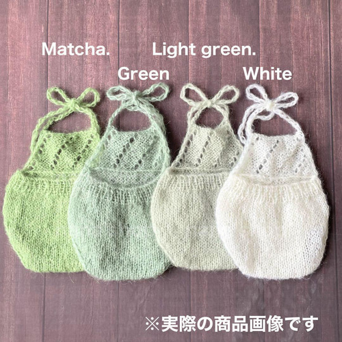 編み込み緑♪辰帽子とオーバーオール ニューボーンフォト撮影