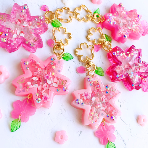 桜 キーホルダー レジンキーホルダー 桜 春 桜キーホルダー