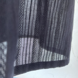 ブラックからみ織りドビー　後ろボタンのロング丈ギャザーエプロンドレス　着丈115 12枚目の画像
