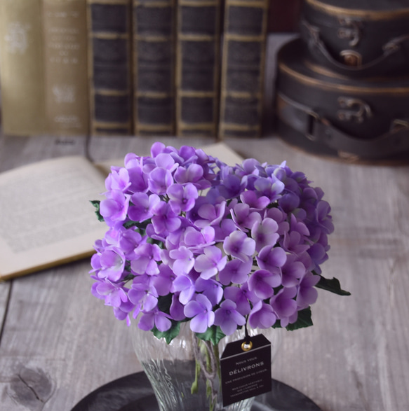 ◆粘土のお花◆　紫陽花　ワイズライン オリヴィエ　A977 4枚目の画像