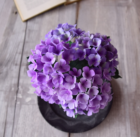 ◆粘土のお花◆　紫陽花　ワイズライン オリヴィエ　A977 5枚目の画像