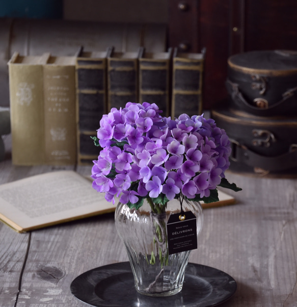 ◆粘土のお花◆　紫陽花　ワイズライン オリヴィエ　A977 3枚目の画像
