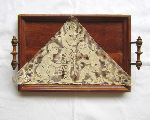 アンティーク　レース　フィレレース　天使　フランス 天使フィレレース レース モチーフB フランスアンティーク レース