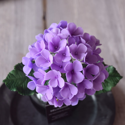 ◆粘土のお花◆　紫陽花　アメリーグラス　グリーン　A978 4枚目の画像