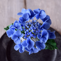 ◆粘土のお花◆ ガクアジサイ　ブルー　A979 4枚目の画像